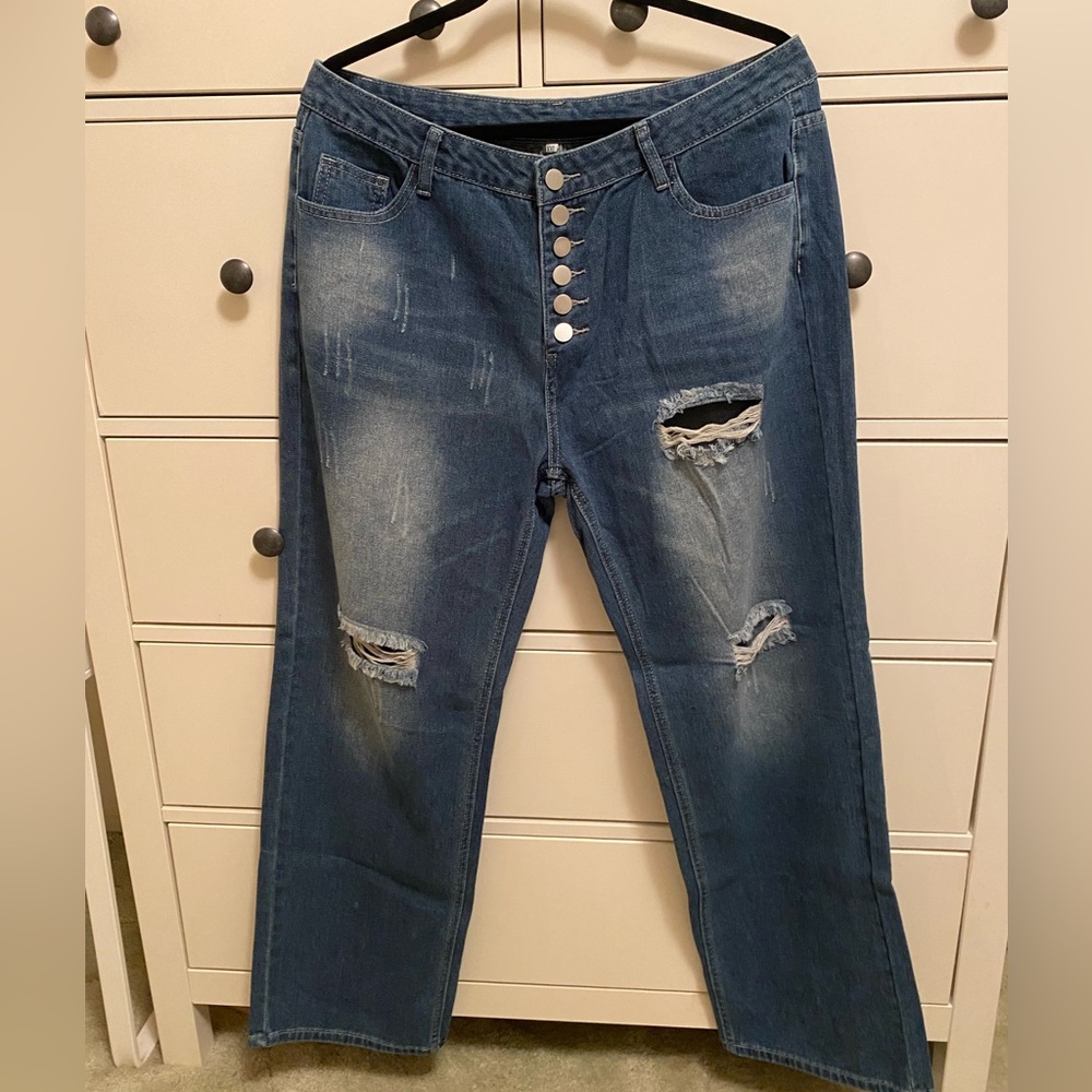 Distressed jeans